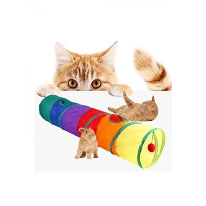 Gökkuşağı Renkli Kedi Oyun Tüneli, Düz Model