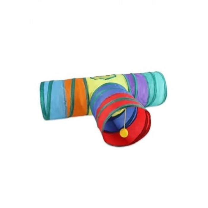 Gökkuşağı Renkli Kedi Oyun Tüneli - T Model