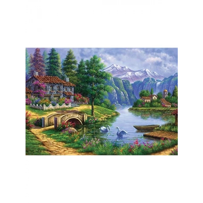 Göl Köy Temalı 1500 Parça Puzzle, Sanatseverler İçin