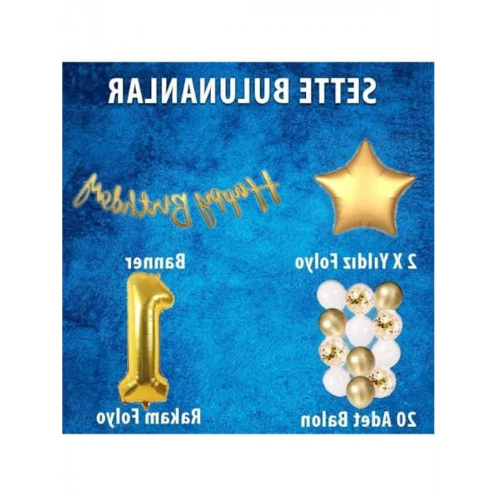 Gold Konsept Doğum Günü Kutlama Seti, Süsleme Malzemeleri