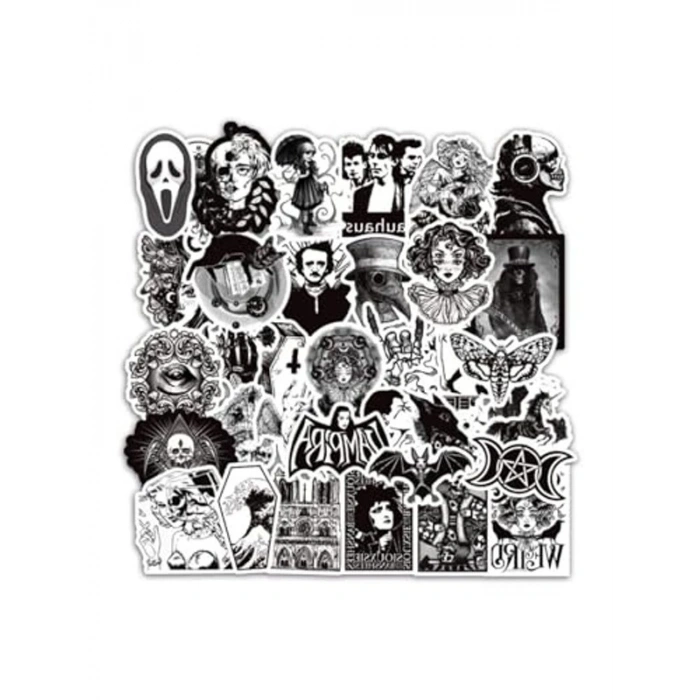 Gothic Temalı 45 Çıkartmalık Sticker Seti, Çok Amaçlı Kullanım