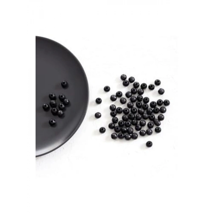 Gotik Tarzda Siyah Tahta Boncuk - 50 Gr