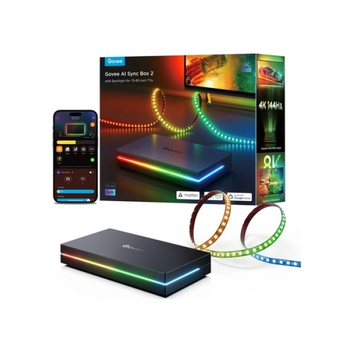 Govee Aı Sync Box 2 75-85 Inç Tv Arkası LED Aydınlatma