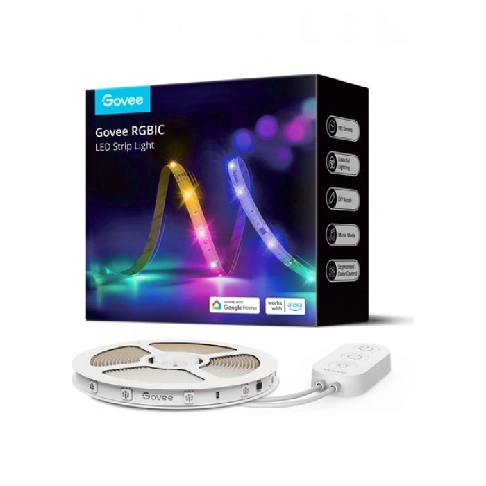Govee RGBIC Basic Wifi+ Bluetooth LED Şerit, 5 Metre