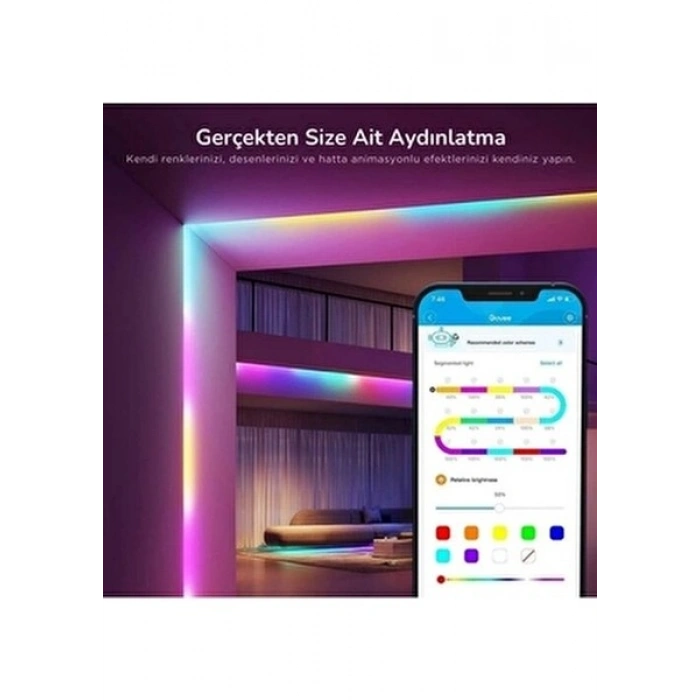Govee RGBIC Basic Wifi+ Bluetooth LED Şerit, 5 Metre