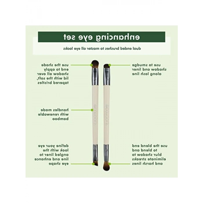 Göz Makyajı İçin Kesik Uçlu ve Karıştırma Fırça Seti