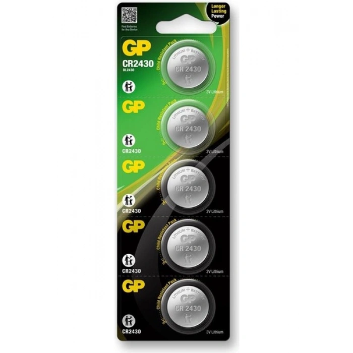 GP CR2430-C5 3V Lityum Düğme Pil 5li Paket