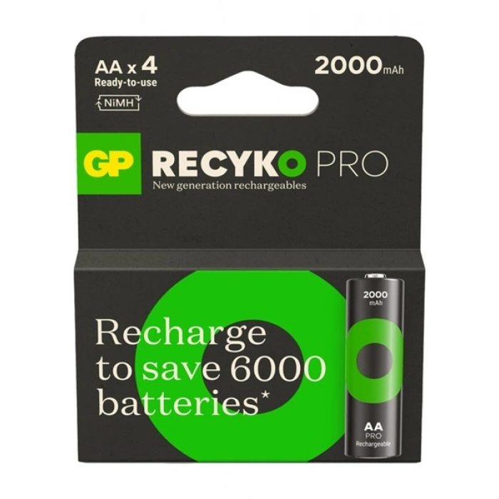 GP Recyko Pro AA 2000 mAh Şarjlı Pil 1,2 V Ni-Mh 4lü Paket