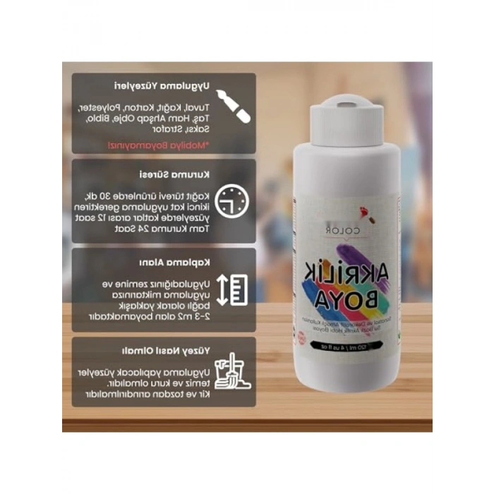 Gri Akrilik Boya 120 ml - Dayanıklı Yapı