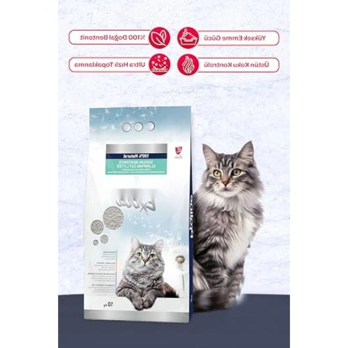 Gri Bentonit Topaklaşan Kedi Kumu 10 L