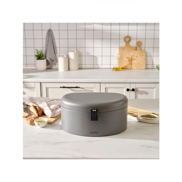 Gri Ekmek Kutusu - 36x25 cm Boyutunda