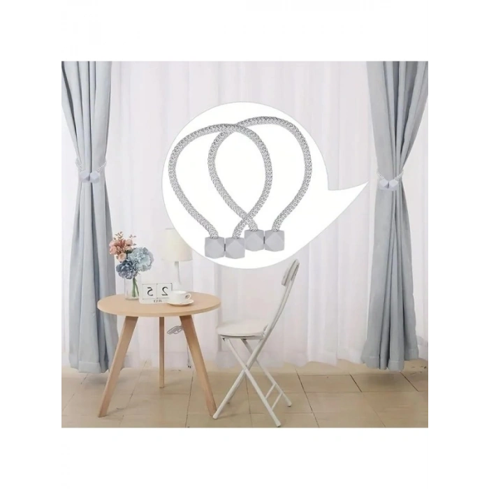 Gri Manyetik Perde Tokası - 2 Adet