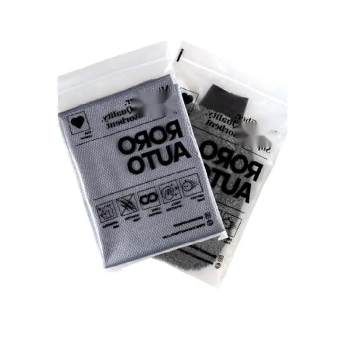 Gri Mikrofiber Oto Cam Bezi ve Araba Yıkama Eldiveni Seti 50x70 cm