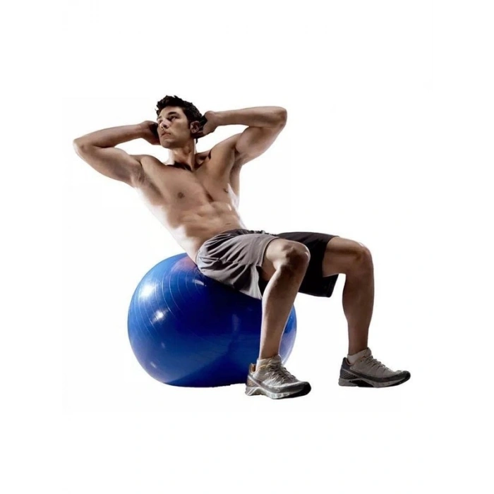 Gri Pilates Topu, Pompa Hediyeli, 65 cm Boyutunda