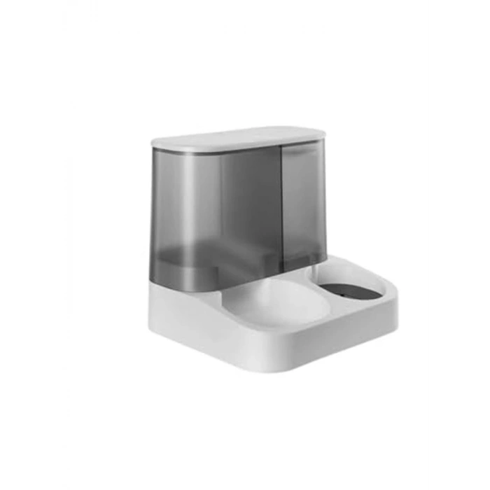 Gri Renkli 2si 1 Arada Otomatik Mama ve Su Kabı