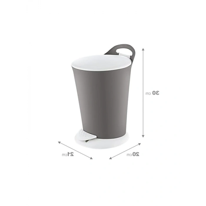 Gri Renkli 6 LT Penguen Pedallı Çöp Kovası