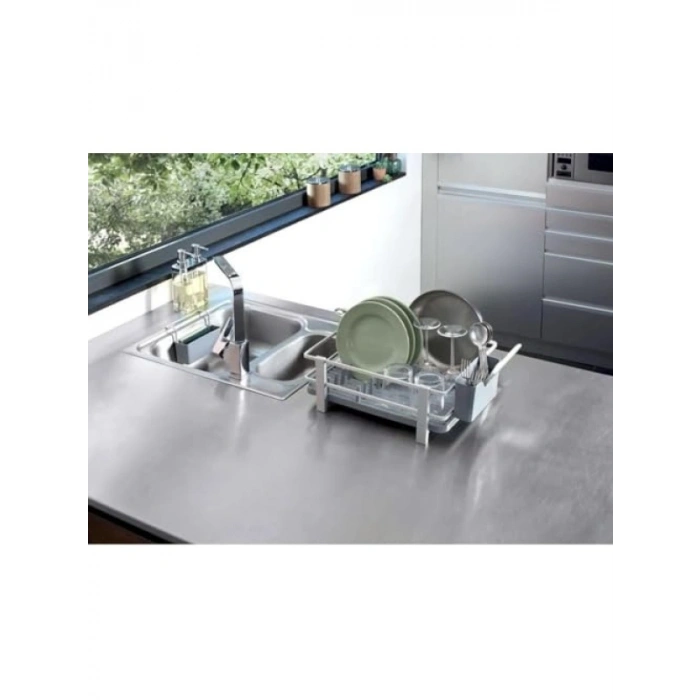 Gri Renkli 8 Tabak Kapasiteli Bulaşıklık