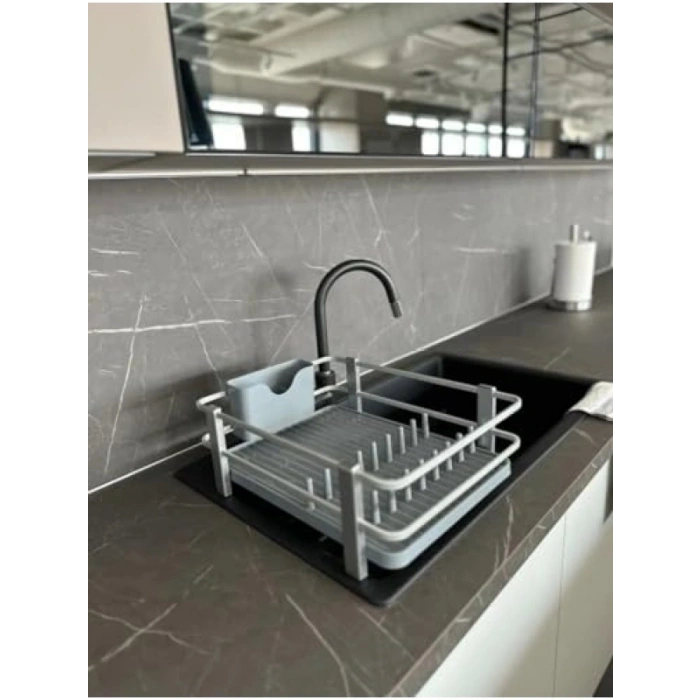 Gri Renkli 8 Tabak Kapasiteli Bulaşıklık