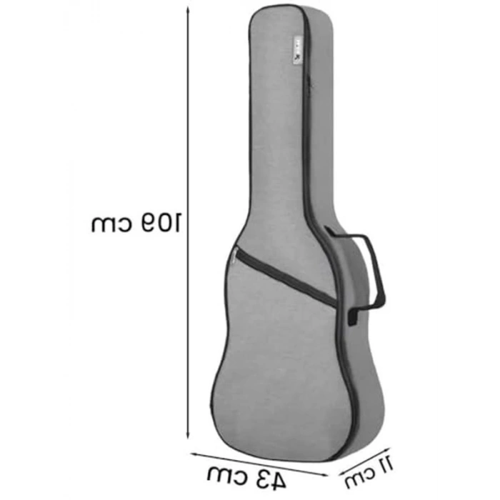 Gri Renkli Kalın Akustik Gitar Soft Case, Pena Hediyeli