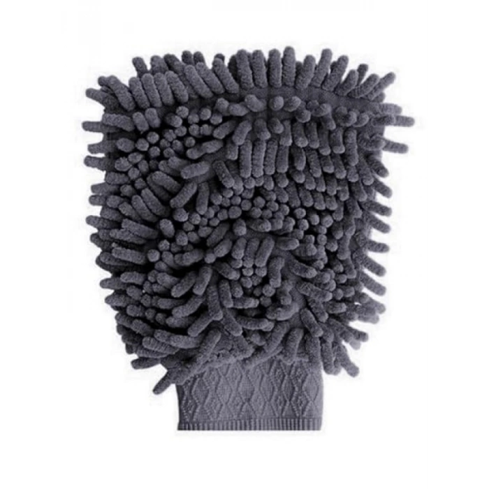 Gri Renkli Mikrofiber Oto Yıkama Eldiveni, 20 x 24 cm