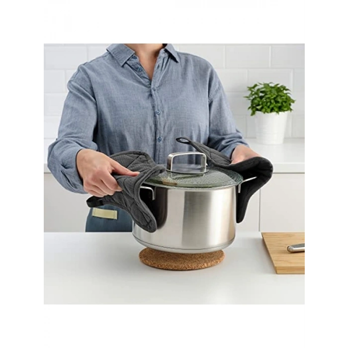 Gri Tencere Tutucu - 21 x 21 cm