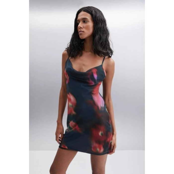 Grimelange DAYRA Kadın 100% Polyester Slim Desenli Elbise