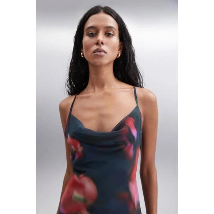 Grimelange DAYRA Kadın 100% Polyester Slim Desenli Elbise