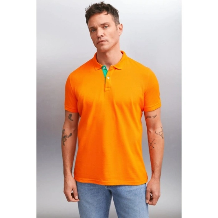 Grimelange MATHEW Erkek Turuncu Polo Yaka T-shirt