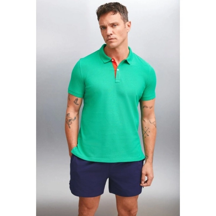 Grimelange MATHEW Erkek Yeşil Polo Yaka T-shirt