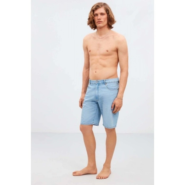Grimelange Ruınas Erkek Relaxed Kalıp Denim Açık Mavi Şort