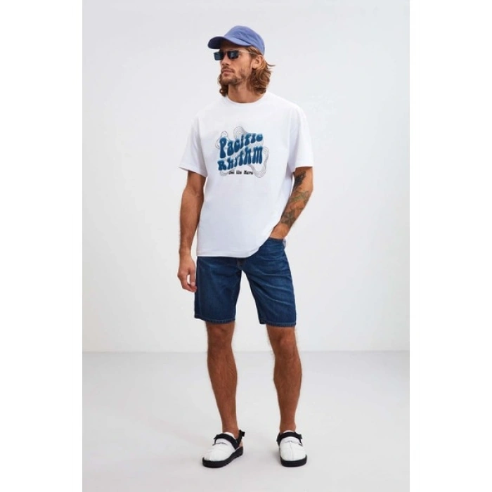 Grimelange Ruınas Erkek Relaxed Kalıp Denim Koyu Mavi Şort