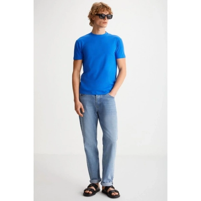 Grimelange TIAGO Erkek Saks Mavi T-Shirt
