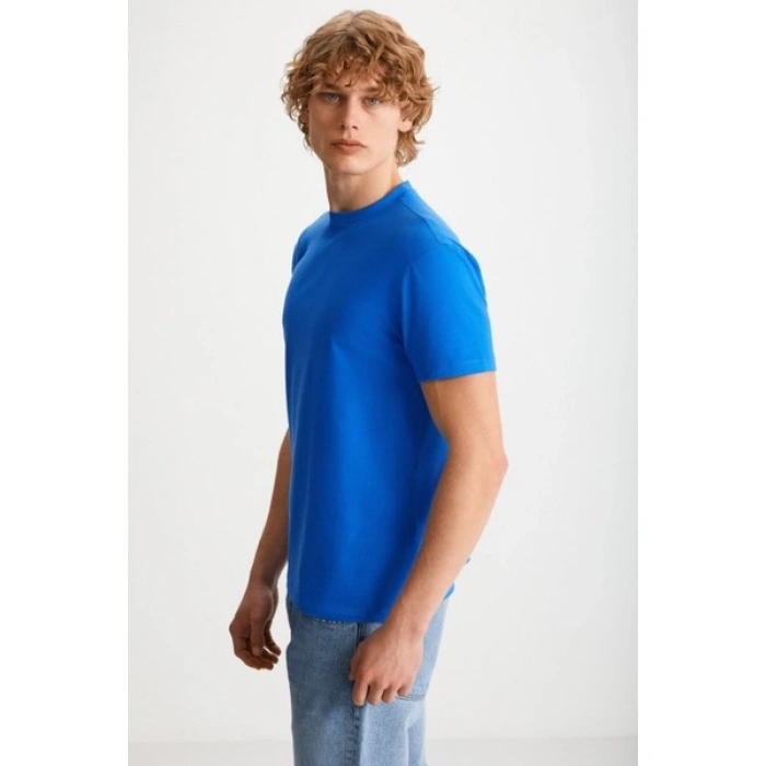 Grimelange TIAGO Erkek Saks Mavi T-Shirt