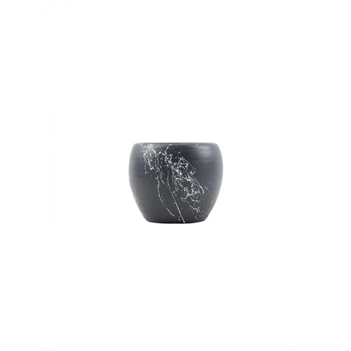 Gris Beyaz Toprak Saksı, 15 cm Yükseklik, Modern Tasarım