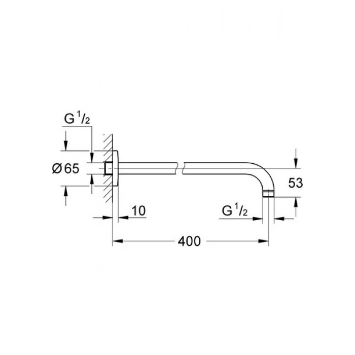 Grohe BauContemporay Tepe Duşu Dirseği 400 mm - 27851000