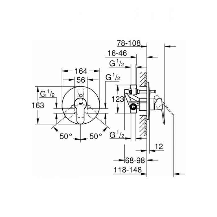 Grohe Bauedge Ankastre Banyo ve Duş Bataryası 29079000