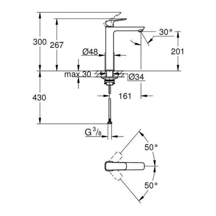 Grohe Cubeo Lavabo Bataryası 1/2 Xl-Boyut - 1017290000