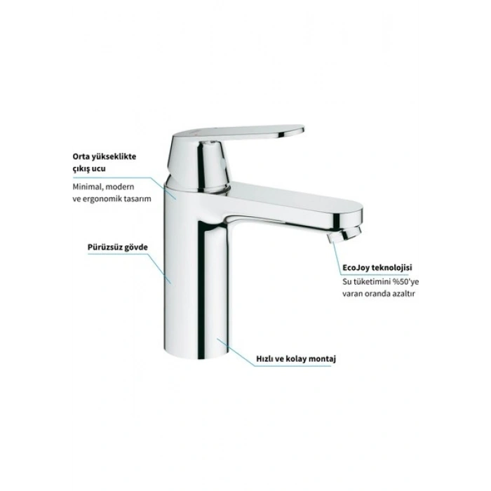 Grohe Eurocosmo Tek Kumandalı Lavabo Bataryası - 23327000