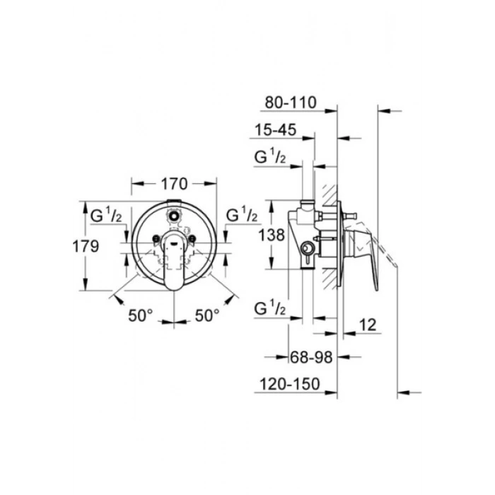 Grohe Eurosmart Cosmopolitan Ankastre Banyo/duş BATARYASI-32879000