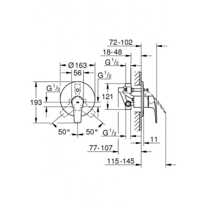 Grohe Eurosmart Tek Kumandalı Banyo Bataryası - 33305003