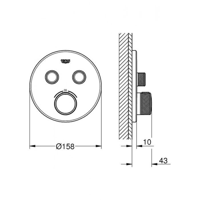 Grohe Grohtherm Smartcontrol Çift Yönlü Ankastre Termostatik Duş Bataryası - 29119000