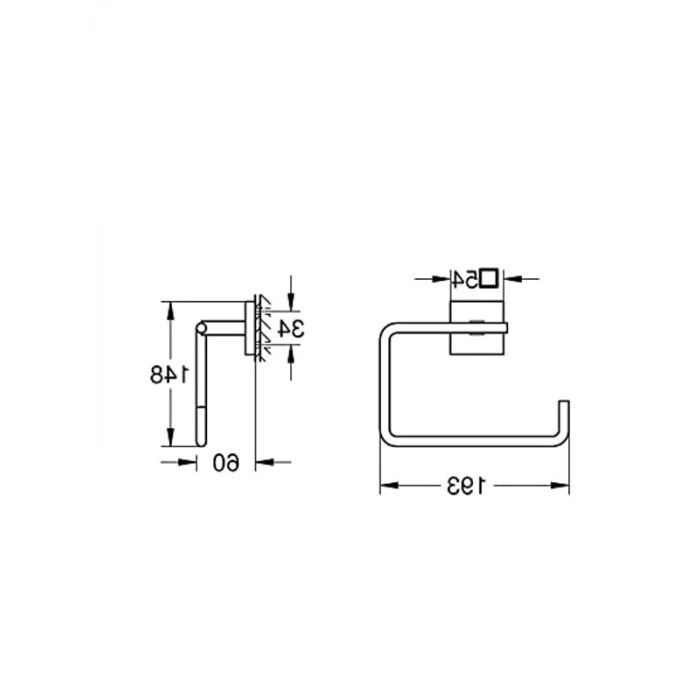 GROHE Start Cube QuickFix Halka Havluluk, Duş/Banyo Aksesuarları, Krom, 40975000          [Enerji Sınıfı B]