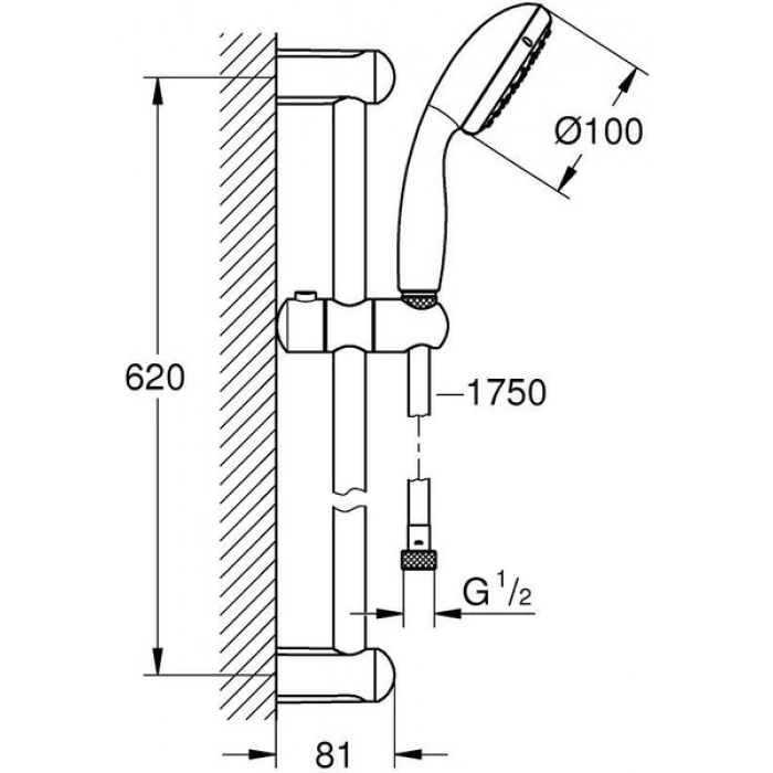 Grohe Tempesta 100 Sürgülü Duş Seti 2 Akışlı 2759810E