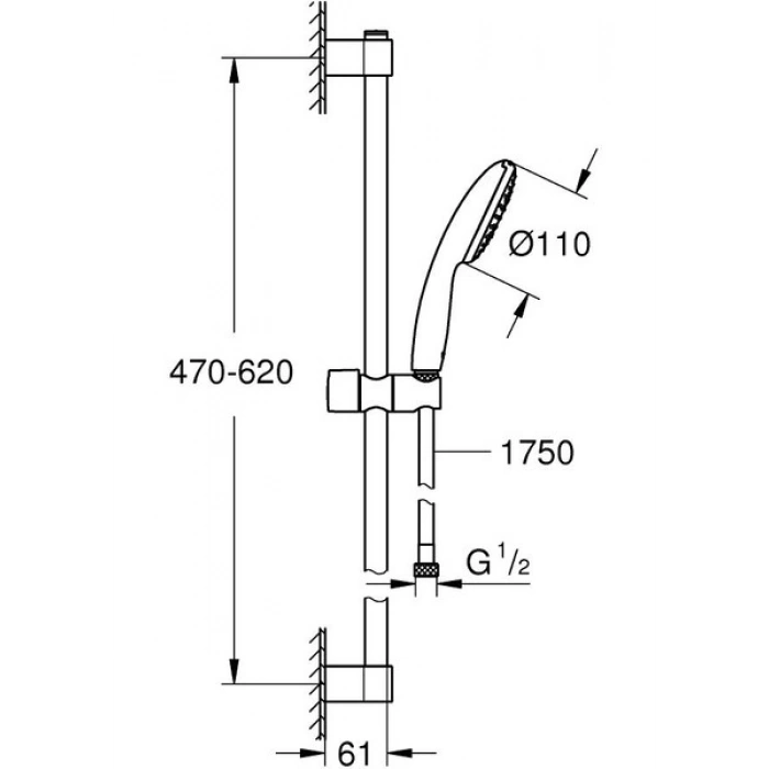 Grohe Tempesta 110 Duş Seti Tek Akışlı, Rain - 27853003