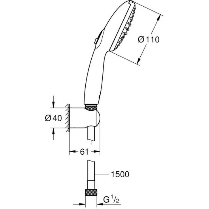 Grohe Tempesta 110 El Duşu Seti 2 Akışlı - 2780330E