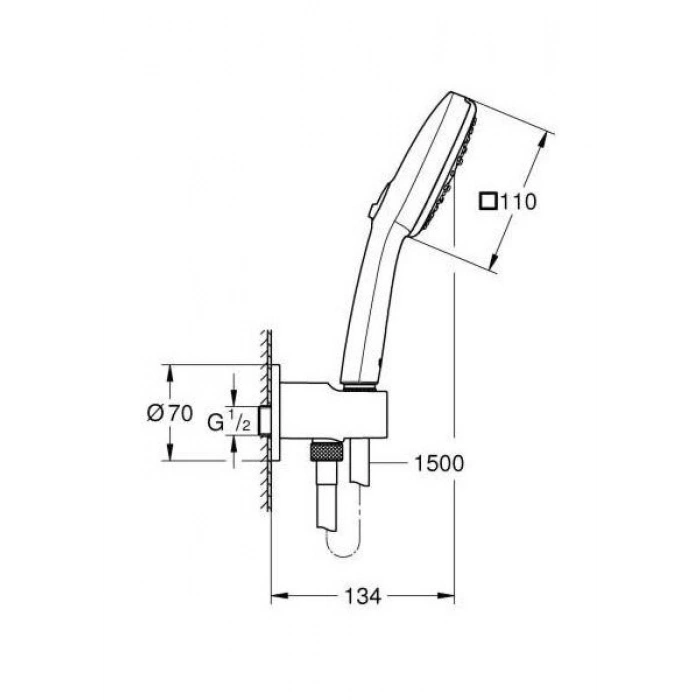 Grohe Tempesta Cube 110 El Duşu Seti 3 Fonksiyonlu (Rain, Jet, Massage) - 26910003