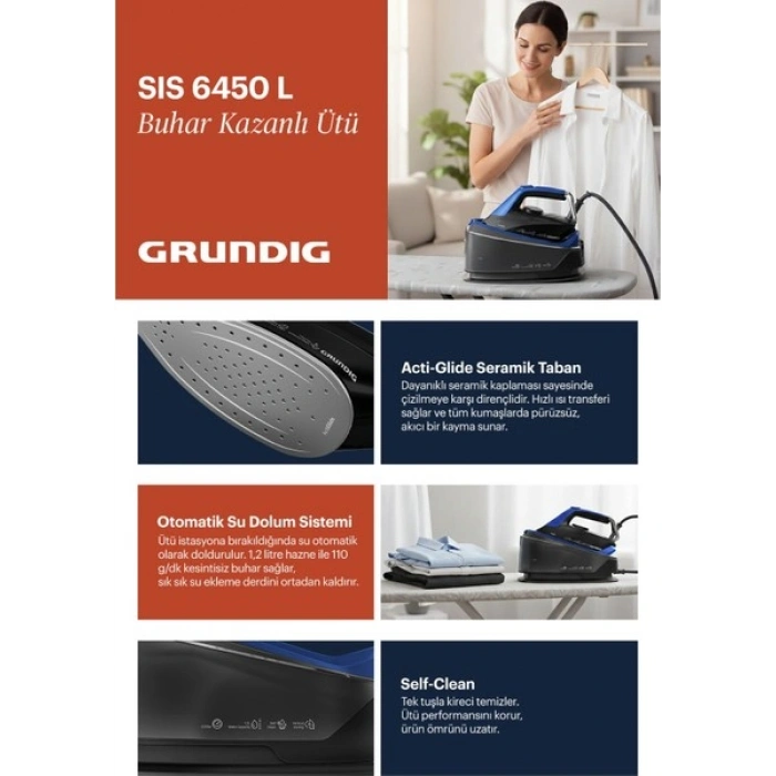 Grundig Sıs 6450 L Buhar Kazanlı Ütü
