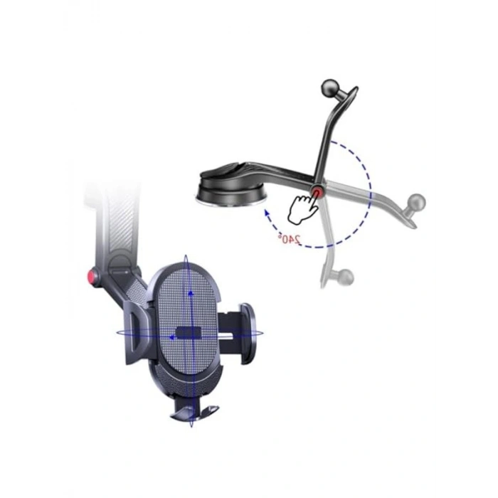 Güçlü Vantuzlu Araç İçi Telefon Tutucu, Konsol Üstü Kullanım