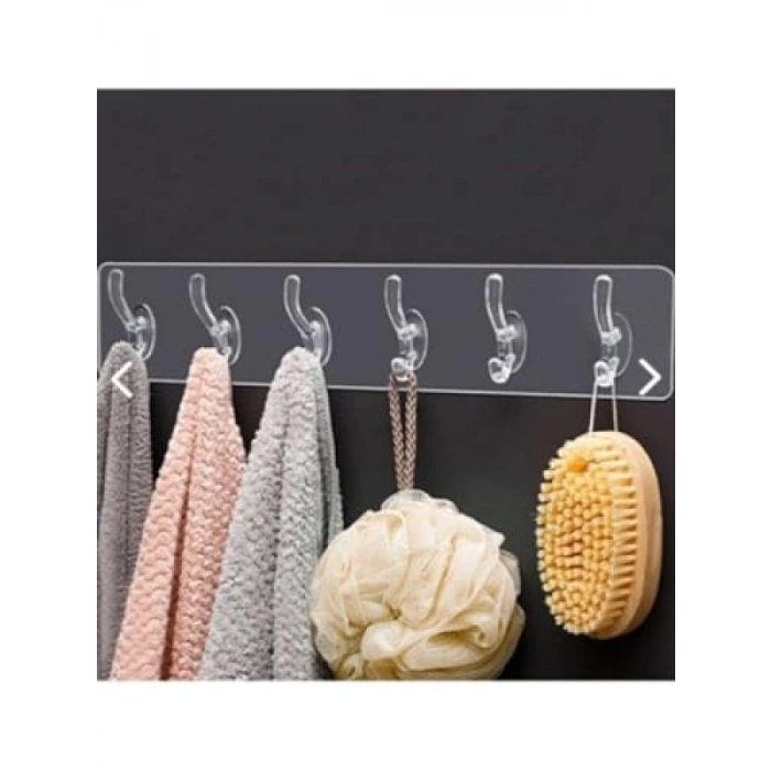 Güçlü Yapışkanlı Şeffaf Duvar Askısı, 6lı Set