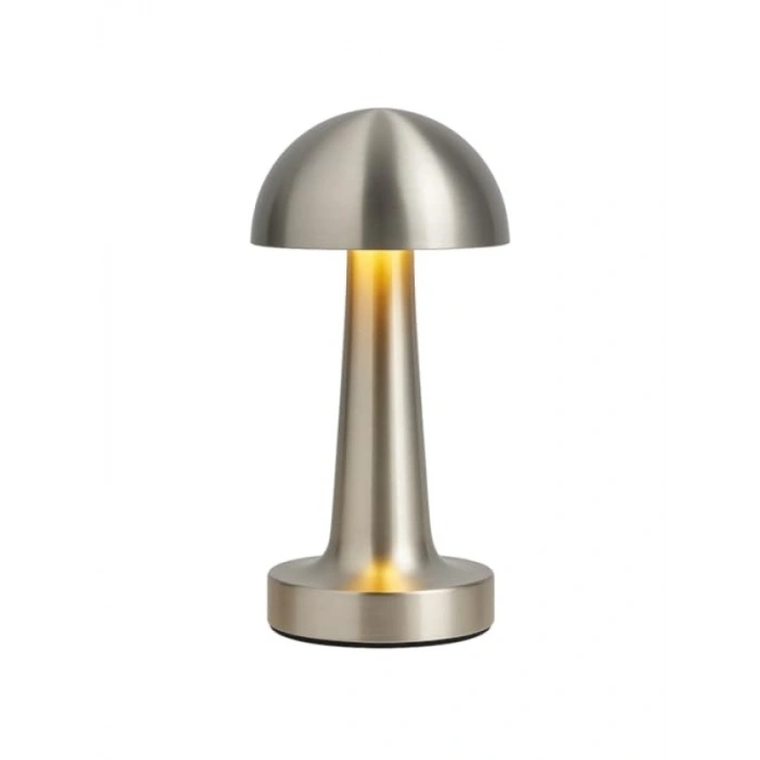 Gümüş Dokunmatik Şarjlı Masa Lambası, Dimmerli ve 3 Renk Modu